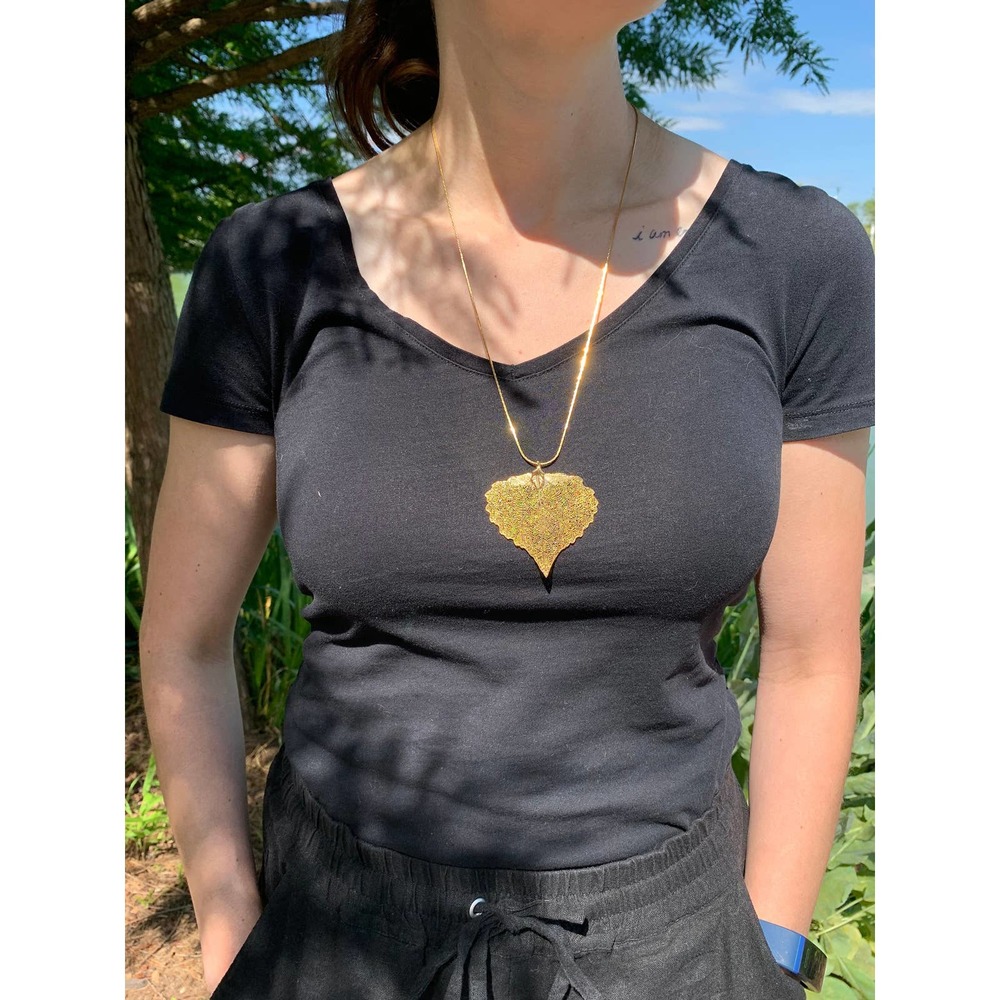 26vintage Gold Leaf Necklace | Costume Gold Leaf … - image 2